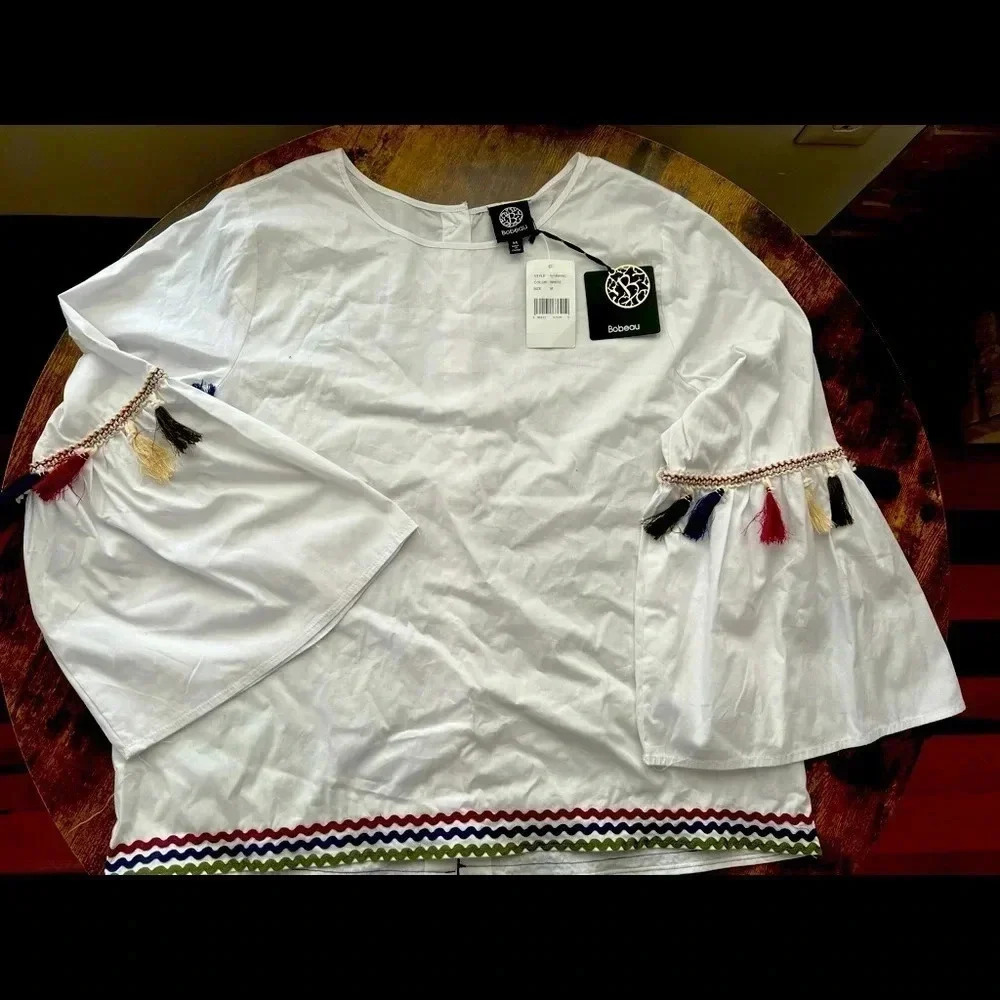 Bobeau white cotton womens top